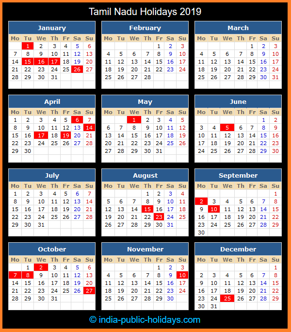 november 2021 calendar with holidays tamil nadu Tamil Nadu Holidays 2019 november 2021 calendar with holidays tamil nadu